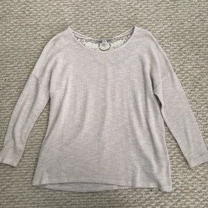 Knit Crochet Back Sweater Top